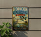 A vintage-style metal sign for the Horizon National Wildlife Refuge in Wisconsin, featuring illustrations of various birds and wildlife in a natural setting.