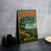 A vintage metal sign for Huckleberry Ridge State Forest in Missouri, featuring a scenic landscape with a mountain, trees, and a river.