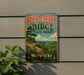 A vintage-style metal sign for Huckleberry Ridge State Forest in Missouri, featuring a scenic landscape with a mountain, trees, and a river.