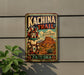 A vintage-style metal sign for the Kachina Trail in Arizona, featuring an illustration of a Native American figure and the text "Kachina Trail" and "Discover the Spirit of Arizona".