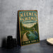 A vintage-style metal sign for Keeney Swamp State Forest in New York, featuring a scenic illustration of a path leading through a forest and a bird in the foreground.