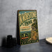 A vintage-style metal sign for Knobstone Trail in Indiana, featuring a scenic mountain landscape and the text "95 MILES OF SCenic Beauty" and "HIKE - EXPLORE - DISCOVER".