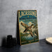 A vintage-style sign for the Lacassine National Wildlife Refuge in Louisiana, featuring an illustration of a bird in flight over a marsh landscape.