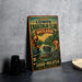 A vintage-style metal sign advertising a wildlife tour in the rainforests of Sabah, Malaysia, featuring an illustration of various animals and a boat on a river.