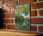 A vintage-style metal sign with the text "MANGLARES CHURUTE ECUADOR NATURA VIDA AVENTURA" is displayed on a brick wall.