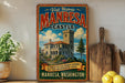 a vintage-style sign for the Manresa Castle, which is a historic landmark located in Washington, Manresa, Washington.