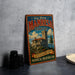 A vintage-style metal sign for the Manresa Castle, featuring an illustration of the castle and the text "Manresa Castle" prominently displayed.