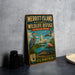 A vintage-style metal sign for the Merritt Island National Wildlife Refuge in Florida, featuring illustrations of various wildlife species.
