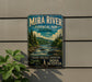 a vintage-style sign for the Mira River Provincial Park in Nova Scotia, Canada.