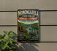 A vintage-style metal sign for Monongahela River Valley Heritage Corridor, West Virginia, featuring a river, steamboat, and scenic landscape.