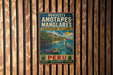 A vintage-style metal sign for the Nordeste Amotapes-Manglares Biosphere Reserve in Peru, featuring a bird and a landscape with a body of water.