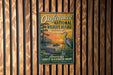 A vintage-style metal sign for the Okefenokee National Wildlife Refuge in Georgia, featuring a bird and a swamp scene.