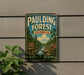 A vintage-style sign for Pauling Forest in Georgia, featuring a scenic illustration of the forest and a river.