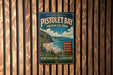a vintage-style metal sign forPROVINCIAL PARK, NEWFOUNDLAND & LABORADOR, with a scenic coastal landscape and beach depicted on the sign.