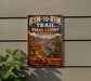 a vintage-style metal sign advertising the Rim-to- Rim Trail in Grand Canyon, Arizona.