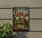 A vintage-style sign for "Samuel Cupples House" in historic Missouri, featuring an illustration of a large, ornate house surrounded by trees.