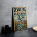 A vintage-style sign for the Seville National Wildlife Refuge in New Mexico, featuring an illustration of a bird in flight and a scenic landscape.