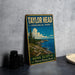 A vintage-style metal sign for Taylor Head Provincial Park in Nova Scotia, featuring a scenic landscape with a rocky coastline and pine trees.