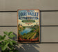 a vintage-style metal sign with a scenic view of the Loire Valley between Sully-sur-Loire and Chalonnes, France.