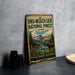 A vintage-style metal sign for the Uinta-Wasatch-Cache National Forest in Utah, featuring a scenic illustration of a moose and mountains.