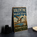 A vintage-style metal sign for the Valentine National Wildlife Refuge in Nebraska, featuring an illustration of a duck in flight over a scenic landscape.