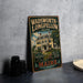A vintage-style metal sign for the Wadsworth Longfellow House in Maine, featuring an illustration of the house and the text "Wadsworth Longfellow House Maine".