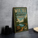 A vintage-style metal sign for the Wee Tee State Forest in South Carolina, featuring a scenic illustration of a forest and a lake.