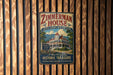 A vintage metal sign for the Zimmerman House, a historic building located in North Conway, New Hampshire.