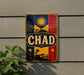 a vintage-style sign with the word "CHAD" prominently displayed in the center.