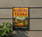 A vintage-style metal sign for the historic El Camino Real in Tejas, California, featuring a scenic illustration of the historic route and landmarks.