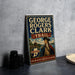 A vintage-style metal sign for the George Rogers Clark Trail in Indiana, featuring an illustration of George Rogers Clark and the trail's name.