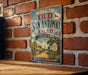 A vintage-style metal sign with the text "HISTORIC OLD SAN ANTONIO ROAD LOUISIANA" is displayed on a brick wall.
