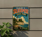 A vintage-style metal sign for Albert E. Sleeper State Park in Michigan, featuring a lighthouse and a scenic landscape.