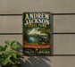 A vintage metal sign for Andrew Jackson State Park in South Carolina, featuring a cannon and a scenic landscape.