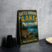 A vintage metal sign for Battle Ground Lake State Park in Washington, featuring a scenic image of the lake and mountains.