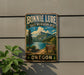 A vintage-style metal sign for Bonnie Lure State Recreation Area in Oregon, featuring a scenic mountain landscape with a lake and pine trees.