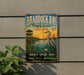 A vintage-style metal sign for Braddock Bay State Park in New York, featuring a bird and a sunset landscape.