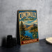 A vintage-style metal sign for Conconally State Park in Washington, featuring a scenic landscape with mountains, pine trees, and a lake.