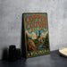 A vintage-style metal sign for Copper Culture State Park in Wisconsin, featuring an illustration of a mill and a scenic landscape.