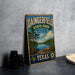 A vintage-style metal sign for Dainingfield State Park in Texas, featuring a scenic landscape with a lake and trees.