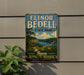 A vintage-style metal sign for Elinor Bedell State Park, featuring a scenic landscape with a lake, mountains, and colorful flowers.