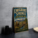 A vintage metal sign for the Emigrant Springs State Heritage Area in Oregon, featuring a wagon train and a mountain landscape.