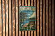 A vintage-style metal sign for Fountainbleau State Park in Louisiana, featuring a scenic illustration of the park's natural surroundings.