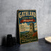 A vintage metal sign for Gathland State Park, Maryland, featuring a tower and a scenic landscape.