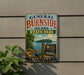 A vintage metal sign for General Burnside Island State Park in Kentucky, featuring a scenic landscape with a lake and mountains.