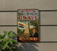 A vintage metal sign for Daniel Dunlin's Grave, a state historic site in Missouri, featuring a portrait of a man and a monument.
