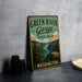 A vintage-style sign for Green River Gorge State Park in Washington, featuring a scenic mountain landscape.
