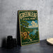 A vintage-style metal sign for Greenleaf State Park in Oklahoma, featuring a scenic landscape with a river, cliffs, and trees.