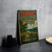 A vintage-style metal sign for Haddam Meadows State Park in Connecticut, featuring a scenic landscape with a river, trees, and a path.
