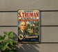 a vintage-style metal sign with a portrait of a man, likely Harry S. Truman, and text indicating that he is the "Birthplace of Missouri".